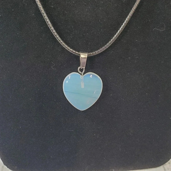 Opalite Heart Earring and Necklace Set - Picture 8 of 8